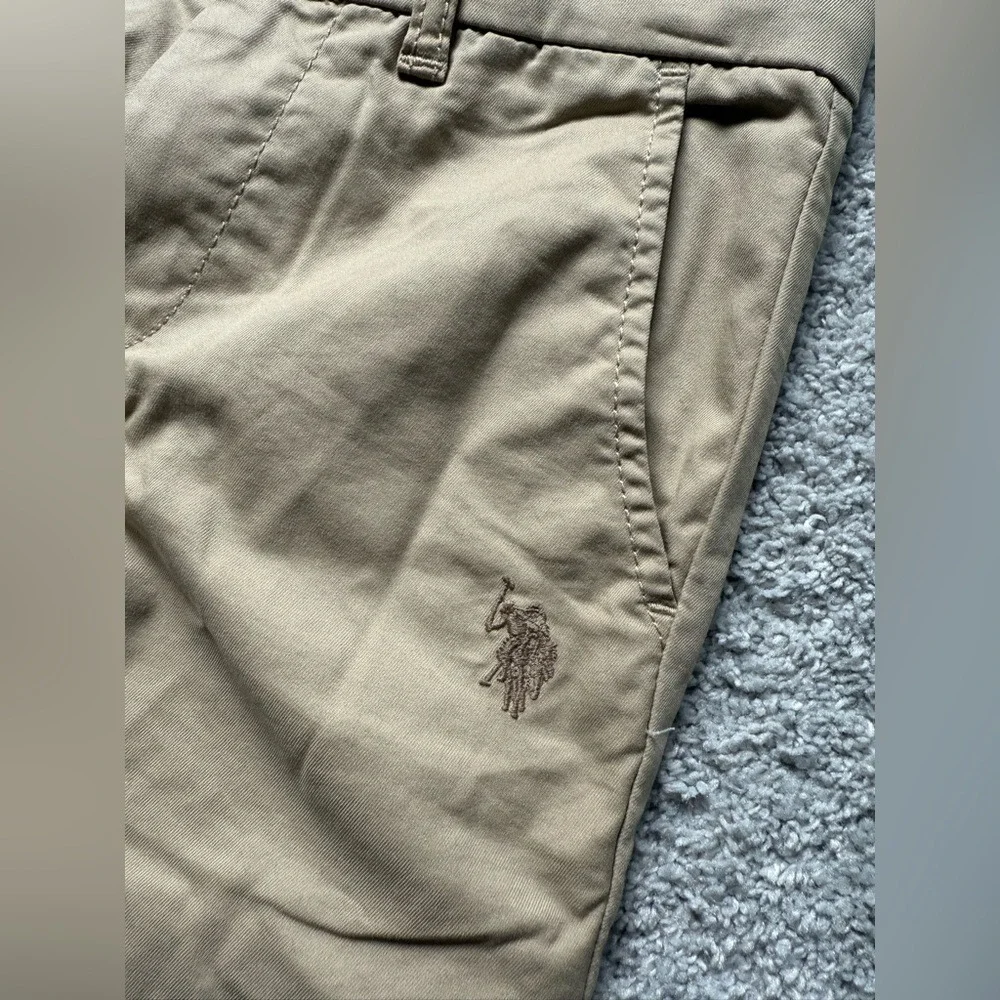 US Polo Assn Kids Khaki Chino Pants with‎ Embroidered Logo Size 7